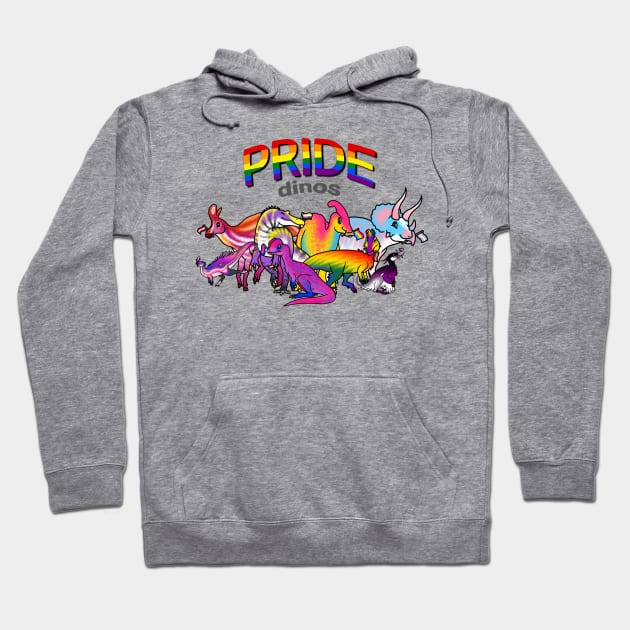 Prideosaurs Family - Pride Month Dinosaurs Hoodie by saradrawspaleo